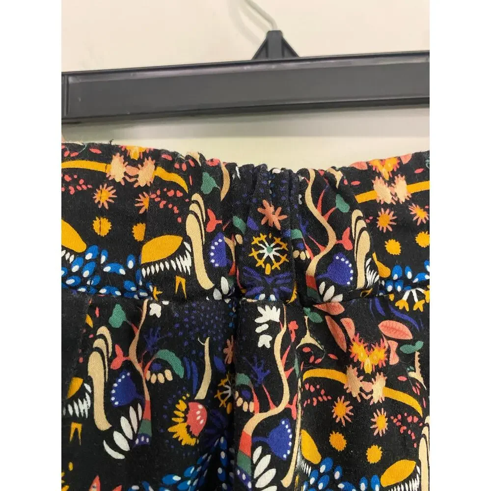 Anthropologie Eva Franco Midi Skirt Woodland Animal Print Fairy Classic Size 6
